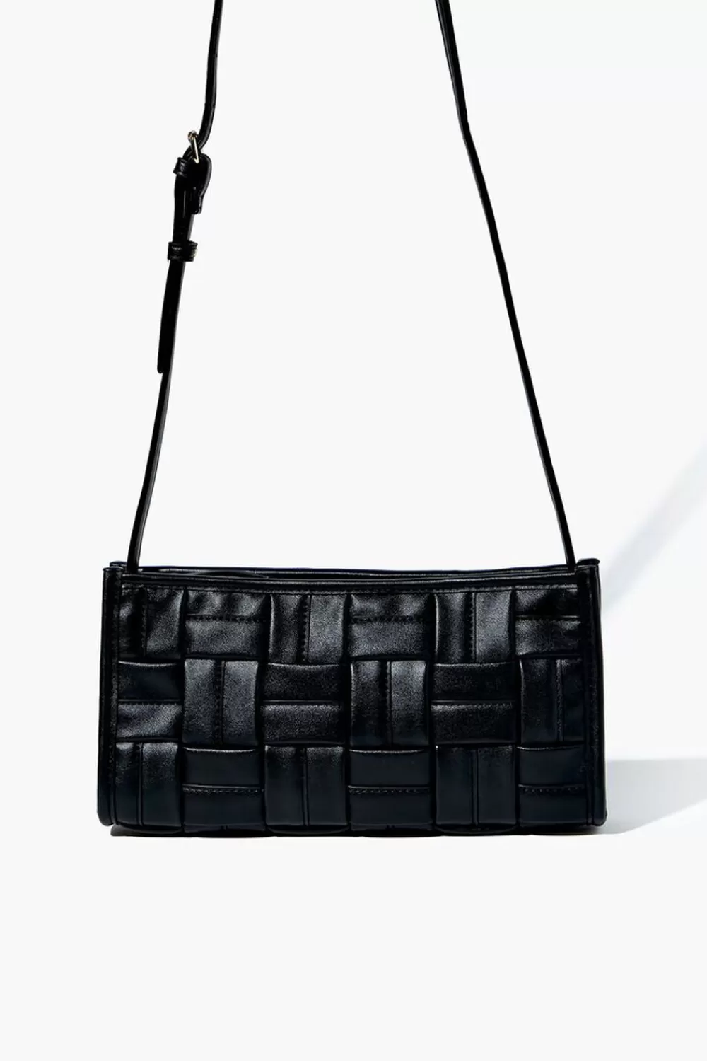 Bags + Backpacks>Forever 21 Crosshatch Quilted Crossbody Bag Black