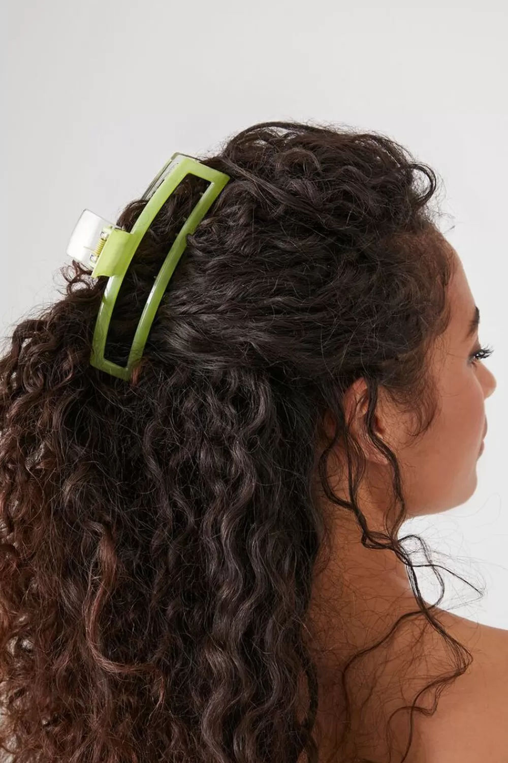Hair Accessories>Forever 21 Cutout Claw Hair Clip Green