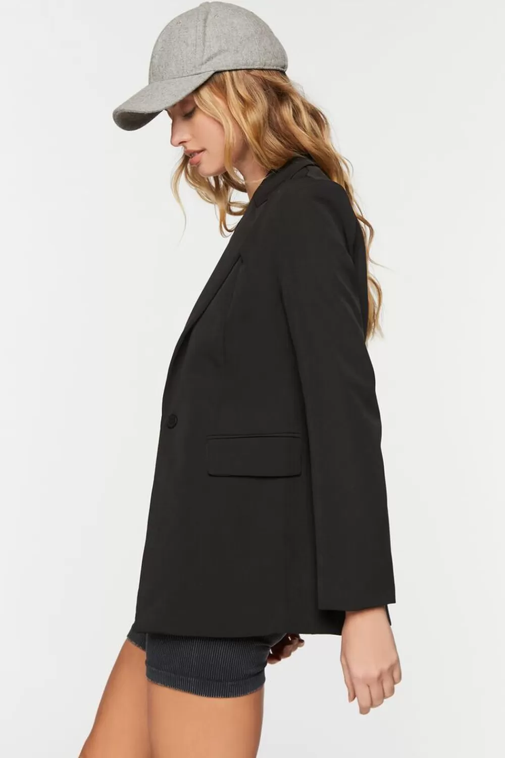 Jackets + Outerwear>Forever 21 Cutout Peak-Lapel Blazer Black