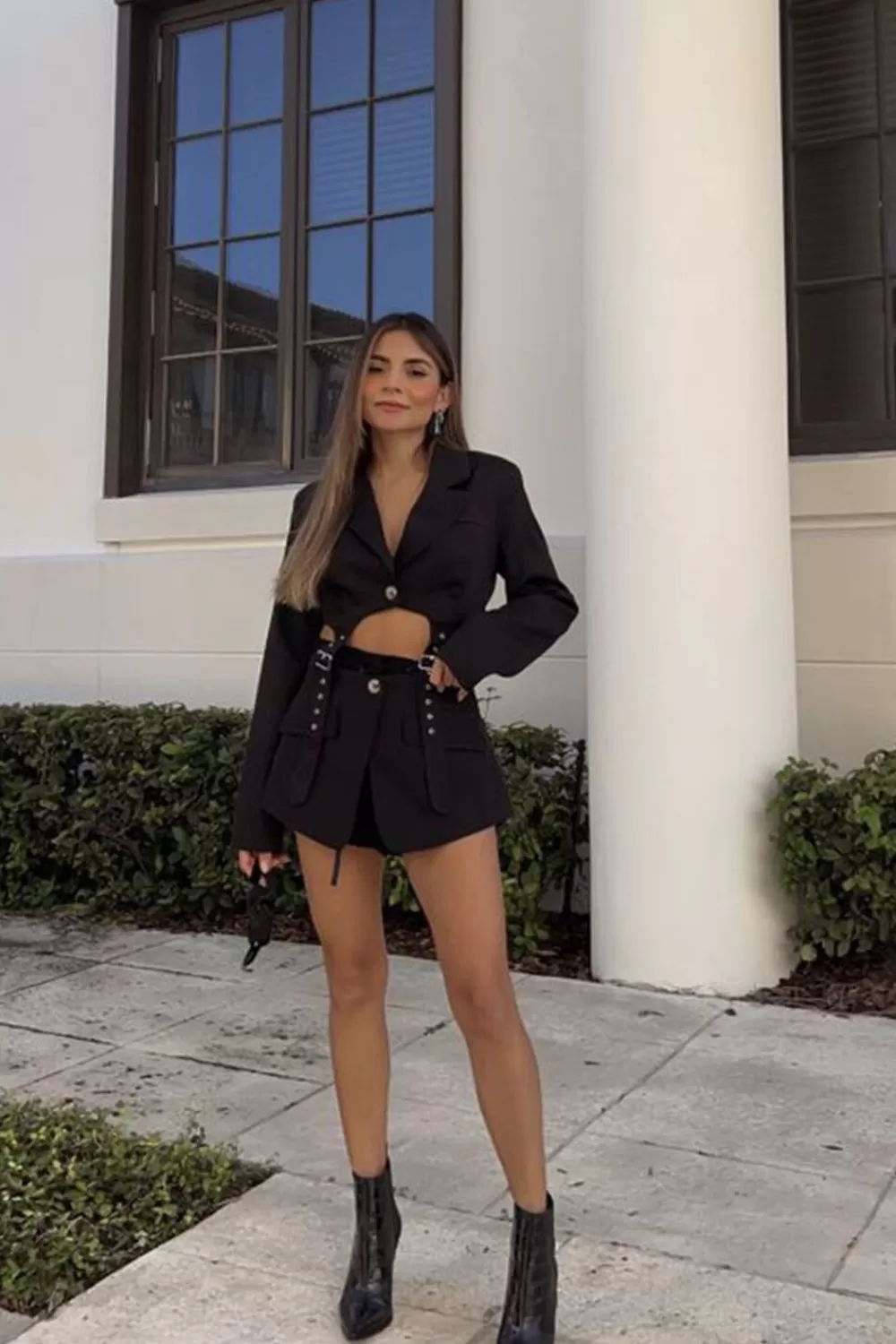 Jackets + Outerwear>Forever 21 Cutout Strappy Blazer Black