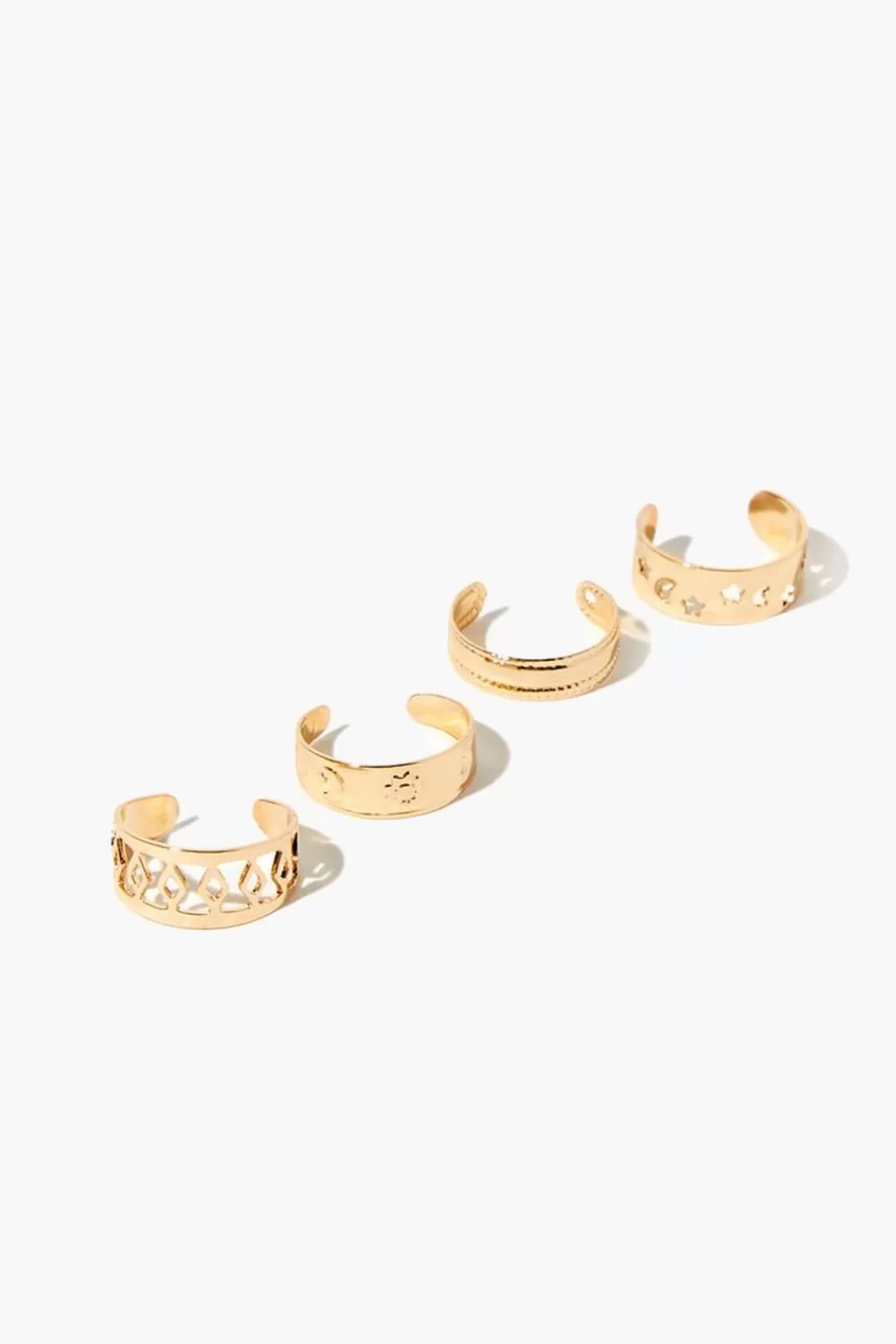 Body Jewelry>Forever 21 Cutout Toe Ring Set Gold