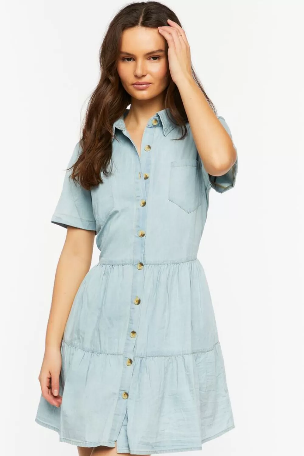 Forever 21 Denim Button-Front Mini Dress | Women Dresses