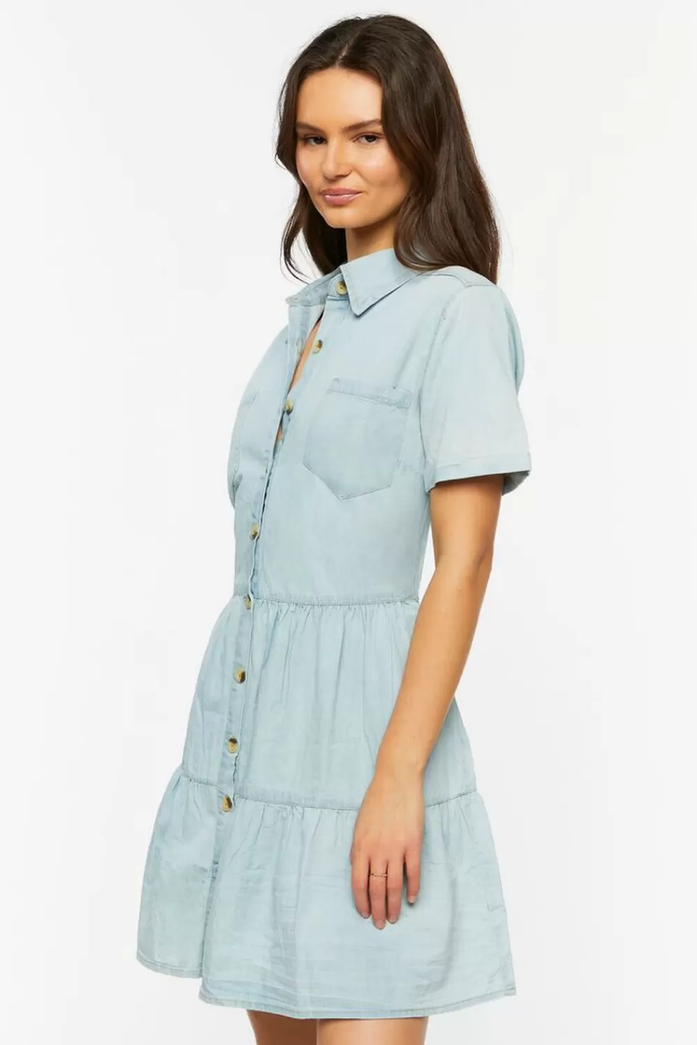 Forever 21 Denim Button-Front Mini Dress | Women Dresses
