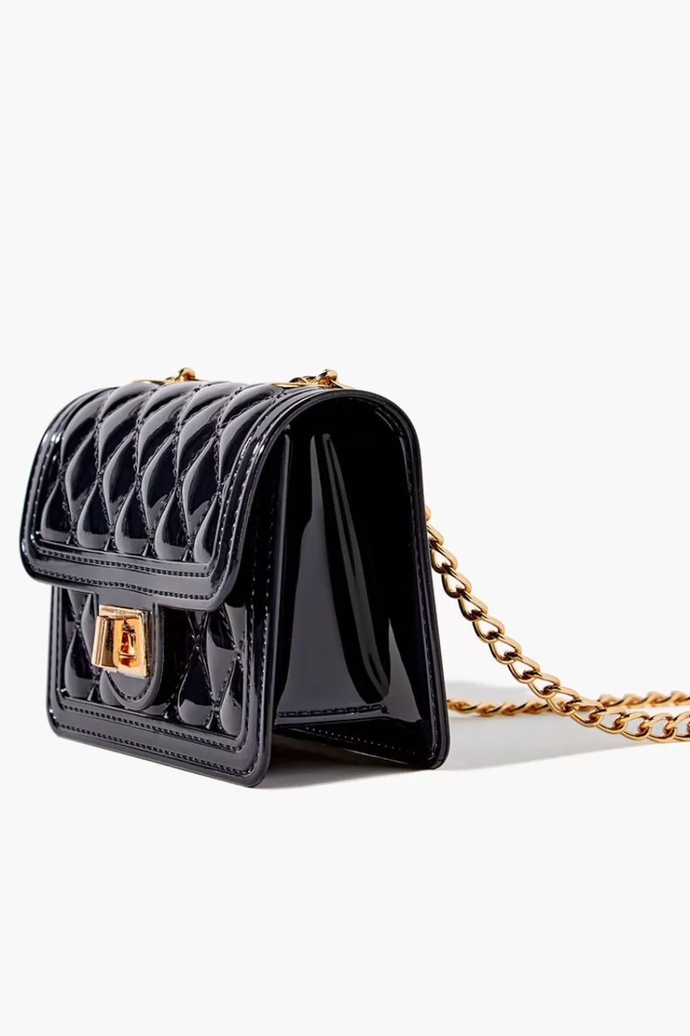 Bags + Backpacks>Forever 21 Diamond Quilted Crossbody Bag Black
