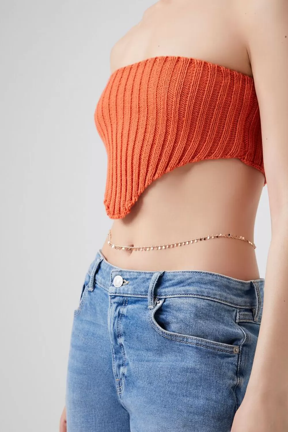 Body Jewelry>Forever 21 Disc Charm Belly Chain Gold