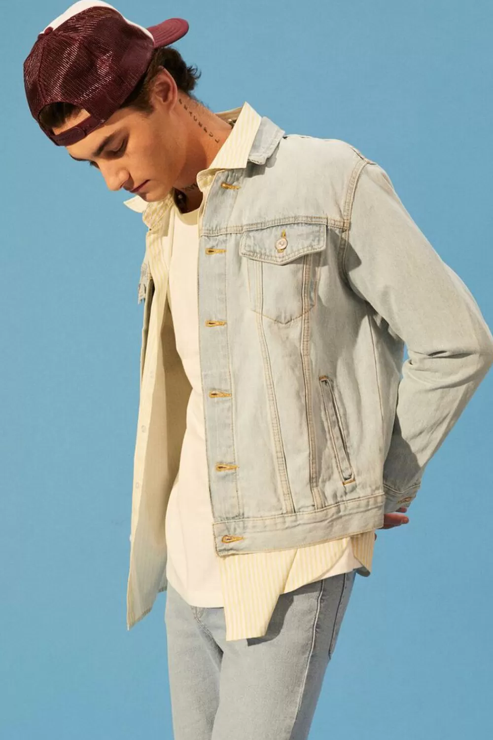Jackets + Outerwear>Forever 21 Distressed Denim Jacket Light Denim