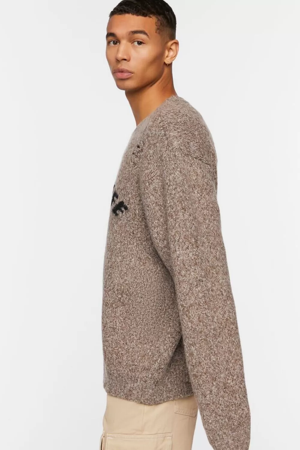 Sweaters + Cardigans>Forever 21 Distressed Wildlife Graphic Sweater Brown/Black