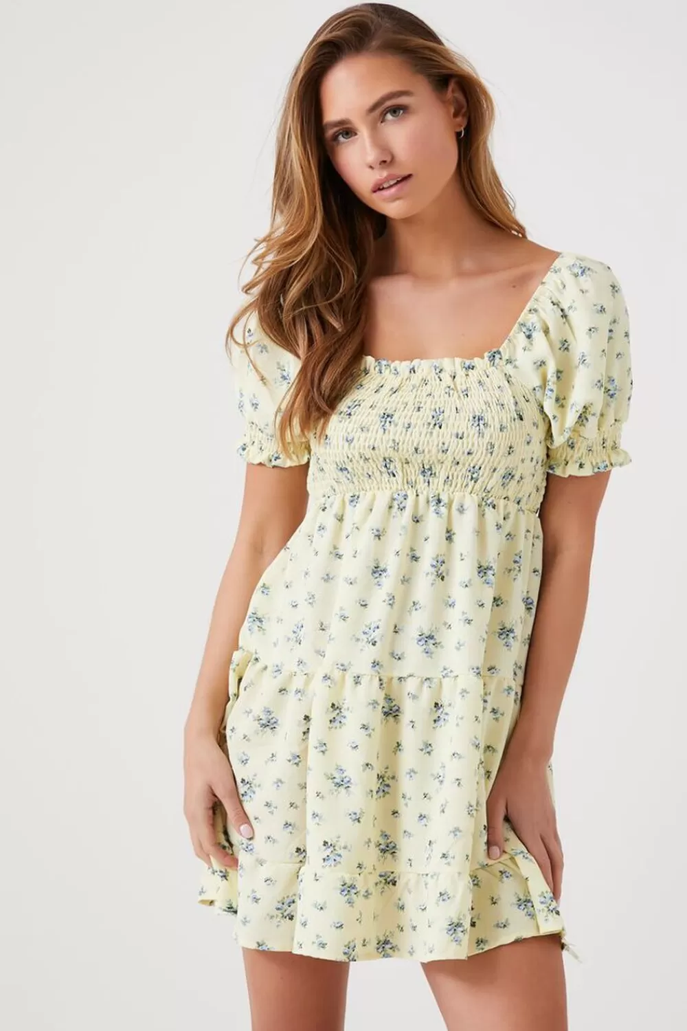 Forever 21 Ditsy Floral Smocked Babydoll Dress | Women Dresses