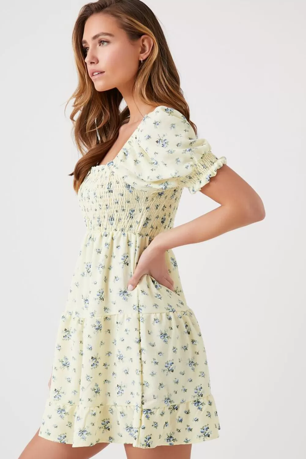 Forever 21 Ditsy Floral Smocked Babydoll Dress | Women Dresses