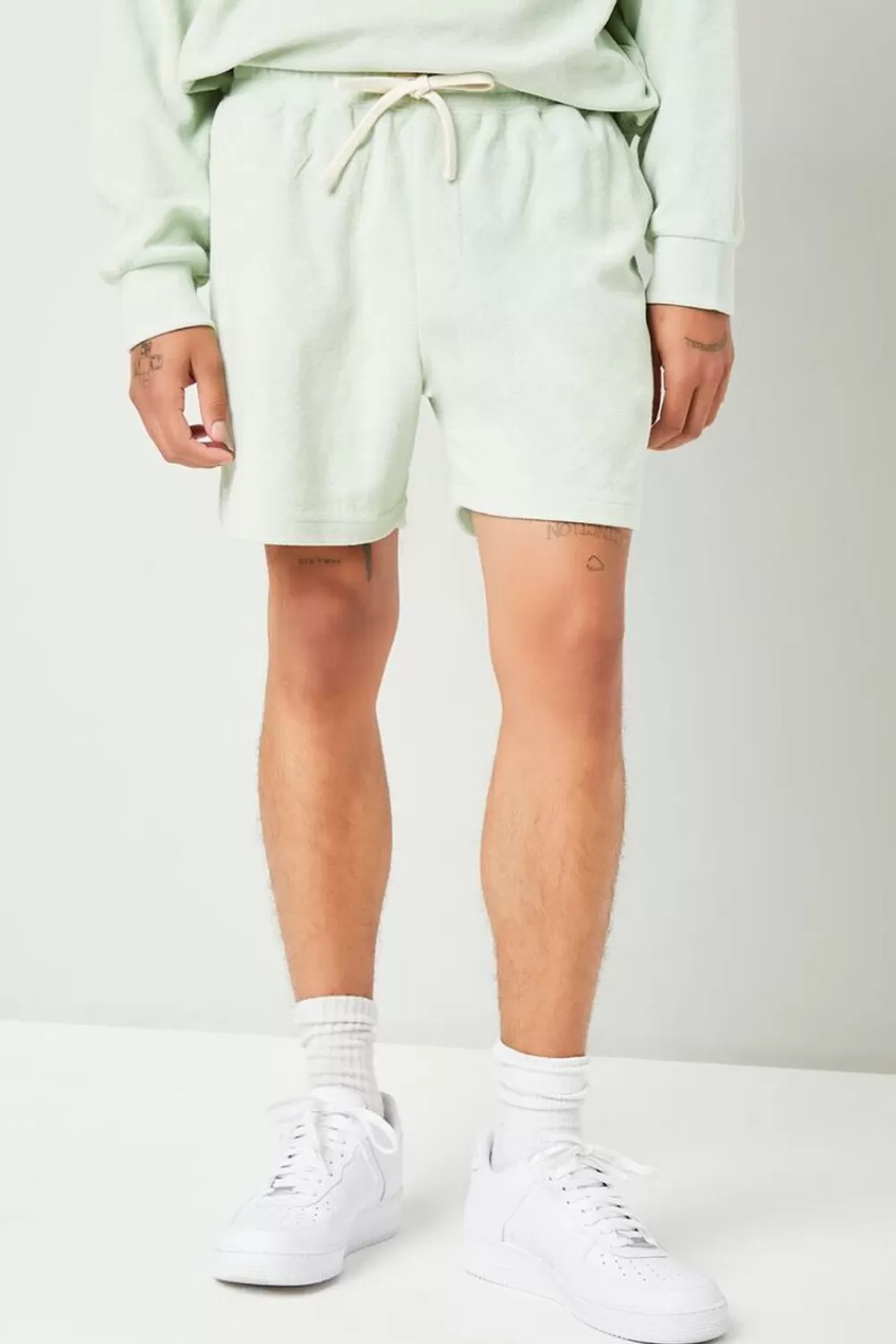 Matching Sets>Forever 21 Drawstring Pocket Sweatshorts Mint