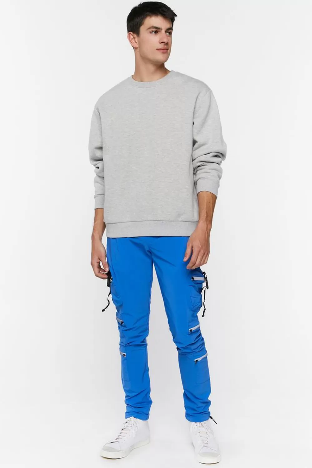Bottoms>Forever 21 Drawstring Utility Joggers Royal Blue
