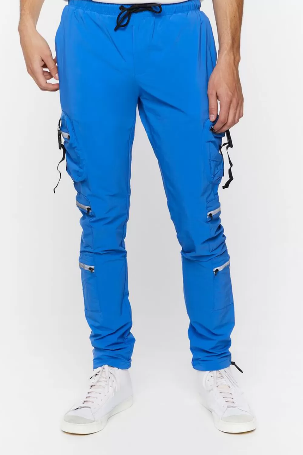 Bottoms>Forever 21 Drawstring Utility Joggers Royal Blue