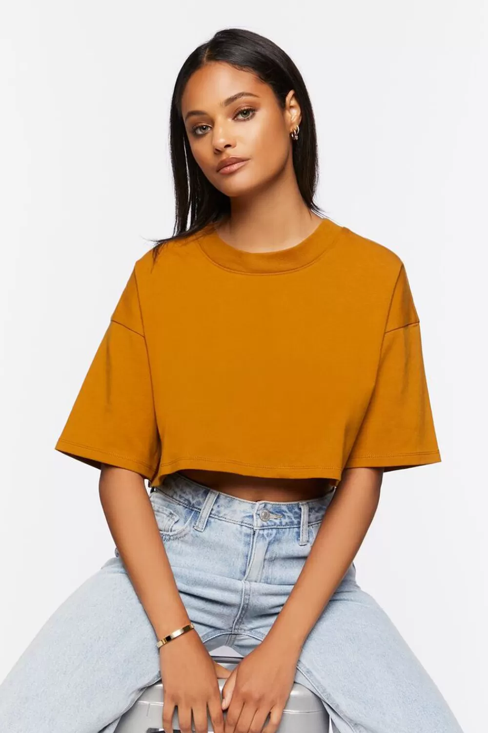 Forever 21 Drop-Sleeve Cropped Tee | Women Tops