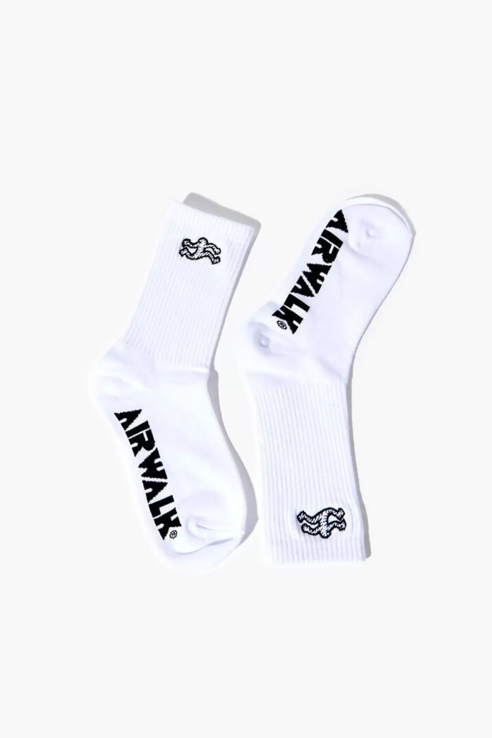 Socks + Tights>Forever 21 Embroidered Airwalk Crew Socks White