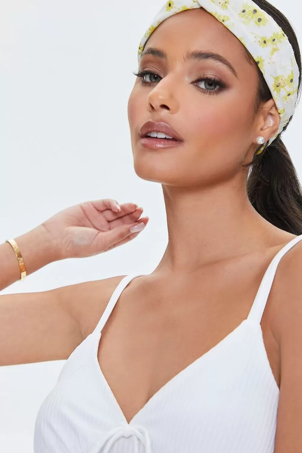 Hair Accessories>Forever 21 Embroidered Floral Headwrap Yellow/Multi