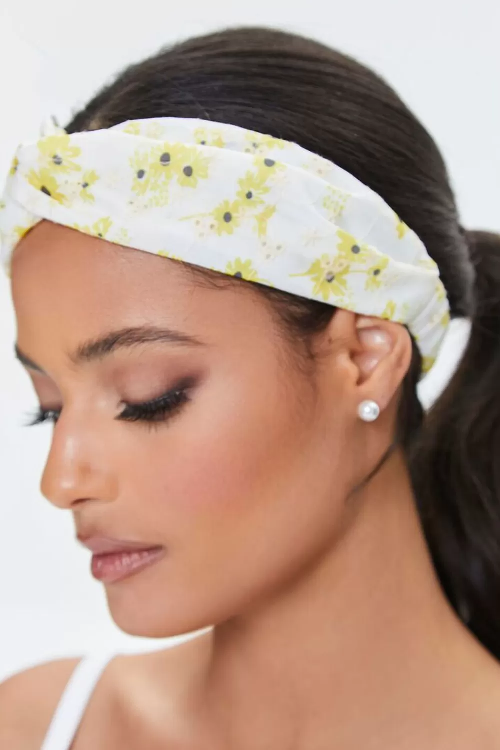 Hair Accessories>Forever 21 Embroidered Floral Headwrap Yellow/Multi