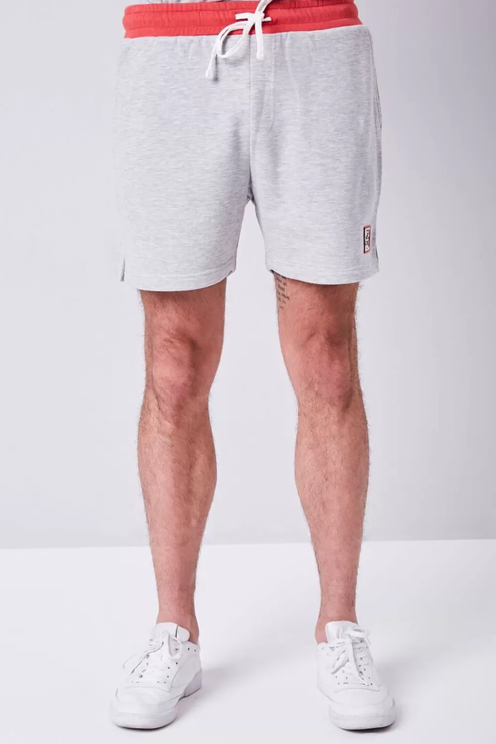 Matching Sets>Forever 21 Embroidered Hazy Daze Shorts Heather Grey/Red