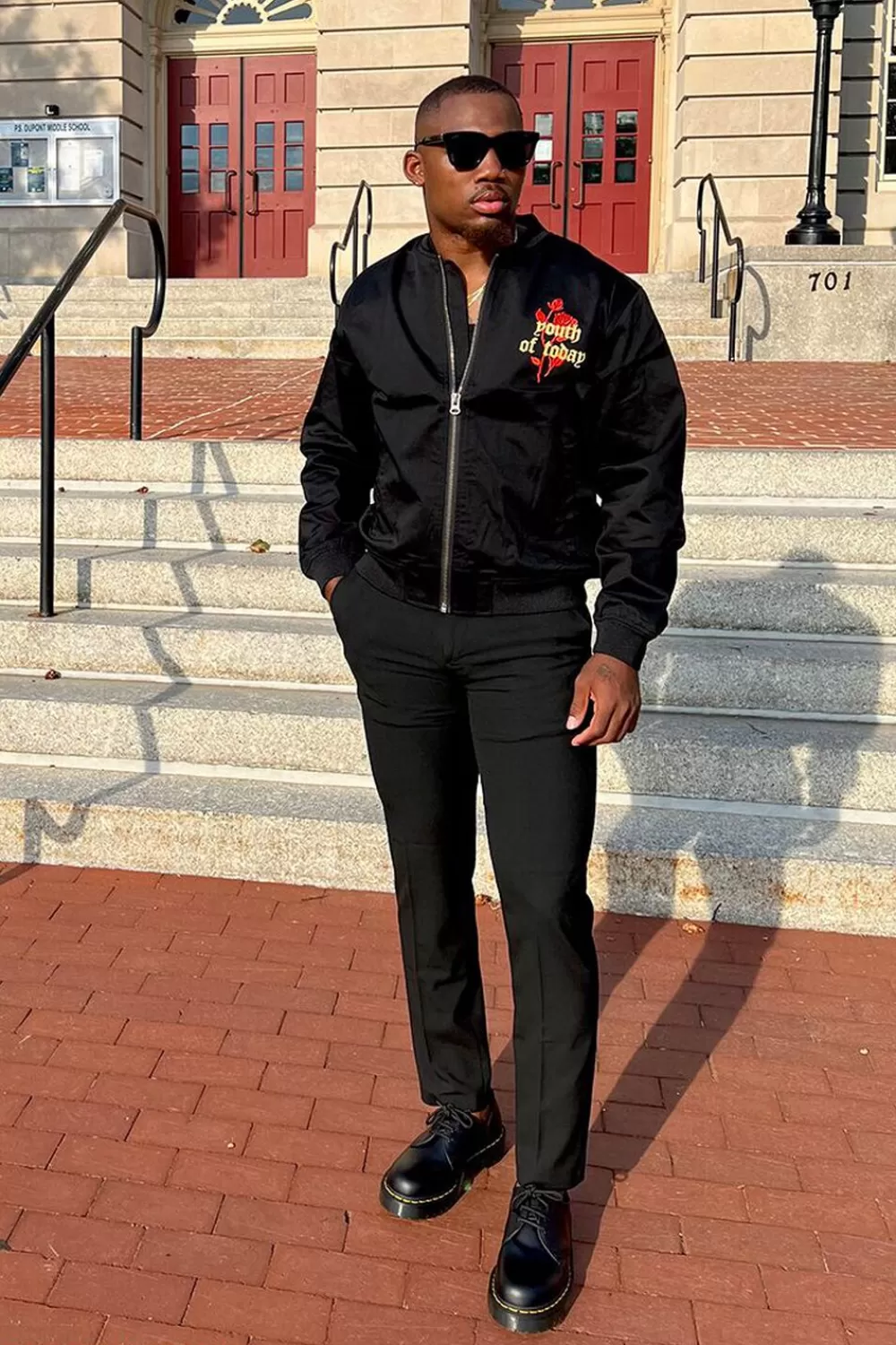 Jackets + Outerwear>Forever 21 Embroidered Rose Bomber Jacket Black/Multi