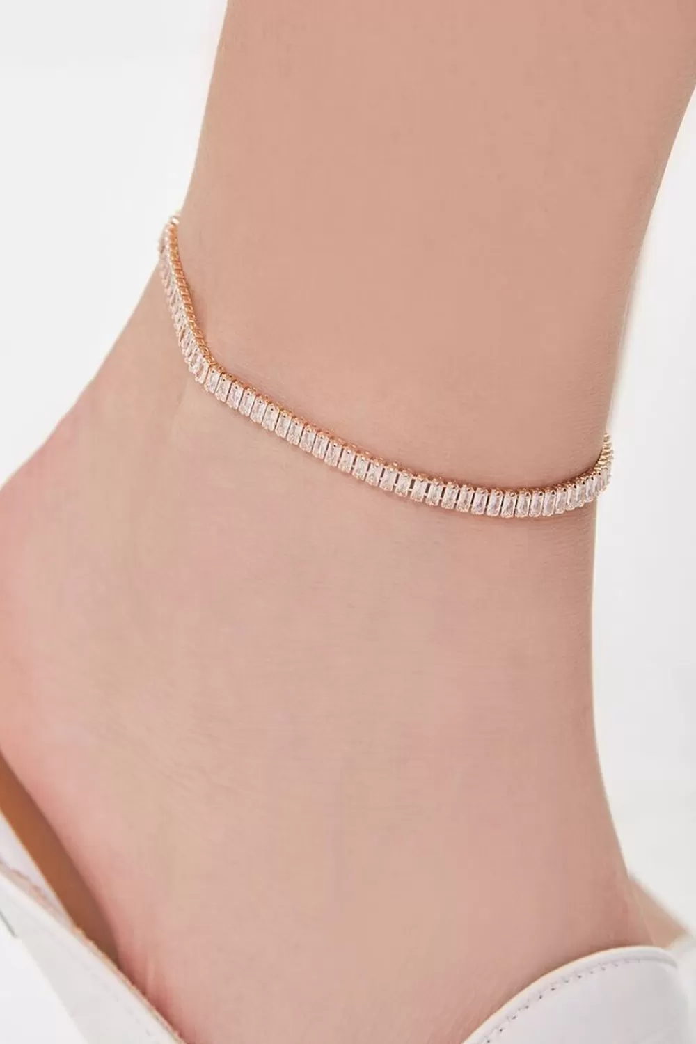 Body Jewelry>Forever 21 Faux Gem Anklet Gold/Clear