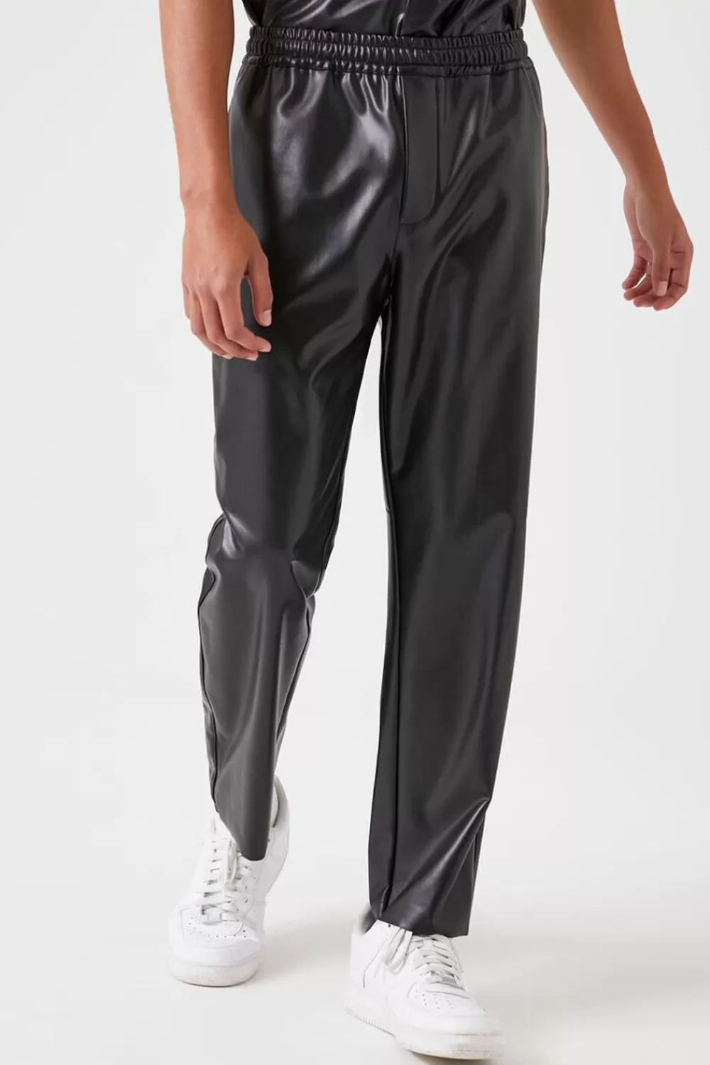 Matching Sets>Forever 21 Faux Leather Joggers Black