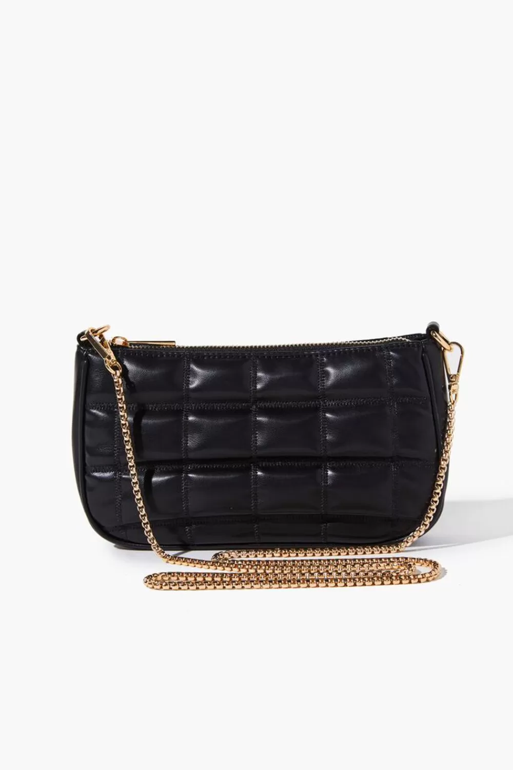 Bags + Backpacks>Forever 21 Faux Leather Quilted Crossbody Bag Black