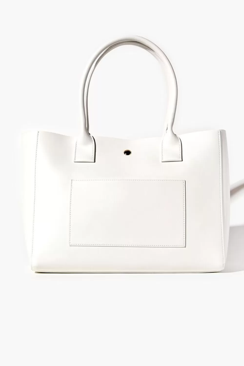 Bags + Backpacks>Forever 21 Faux Leather Tote Bag White