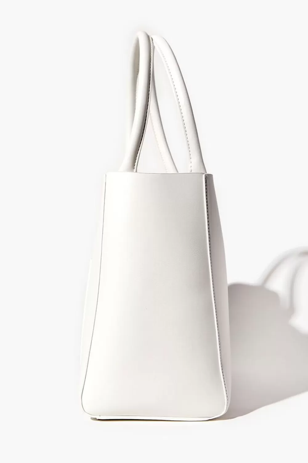 Bags + Backpacks>Forever 21 Faux Leather Tote Bag White