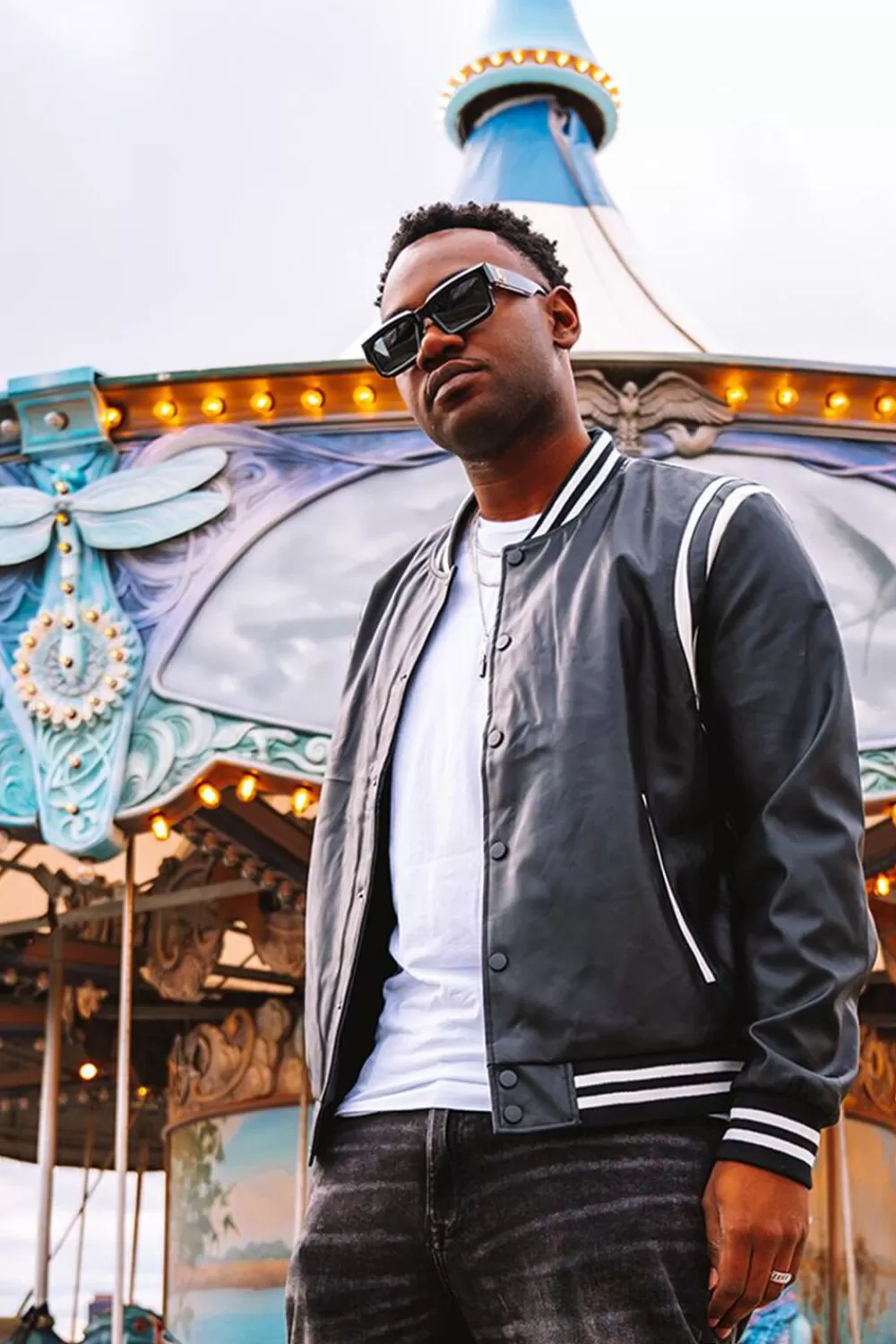 Jackets + Outerwear>Forever 21 Faux Leather Varsity Jacket Black/White