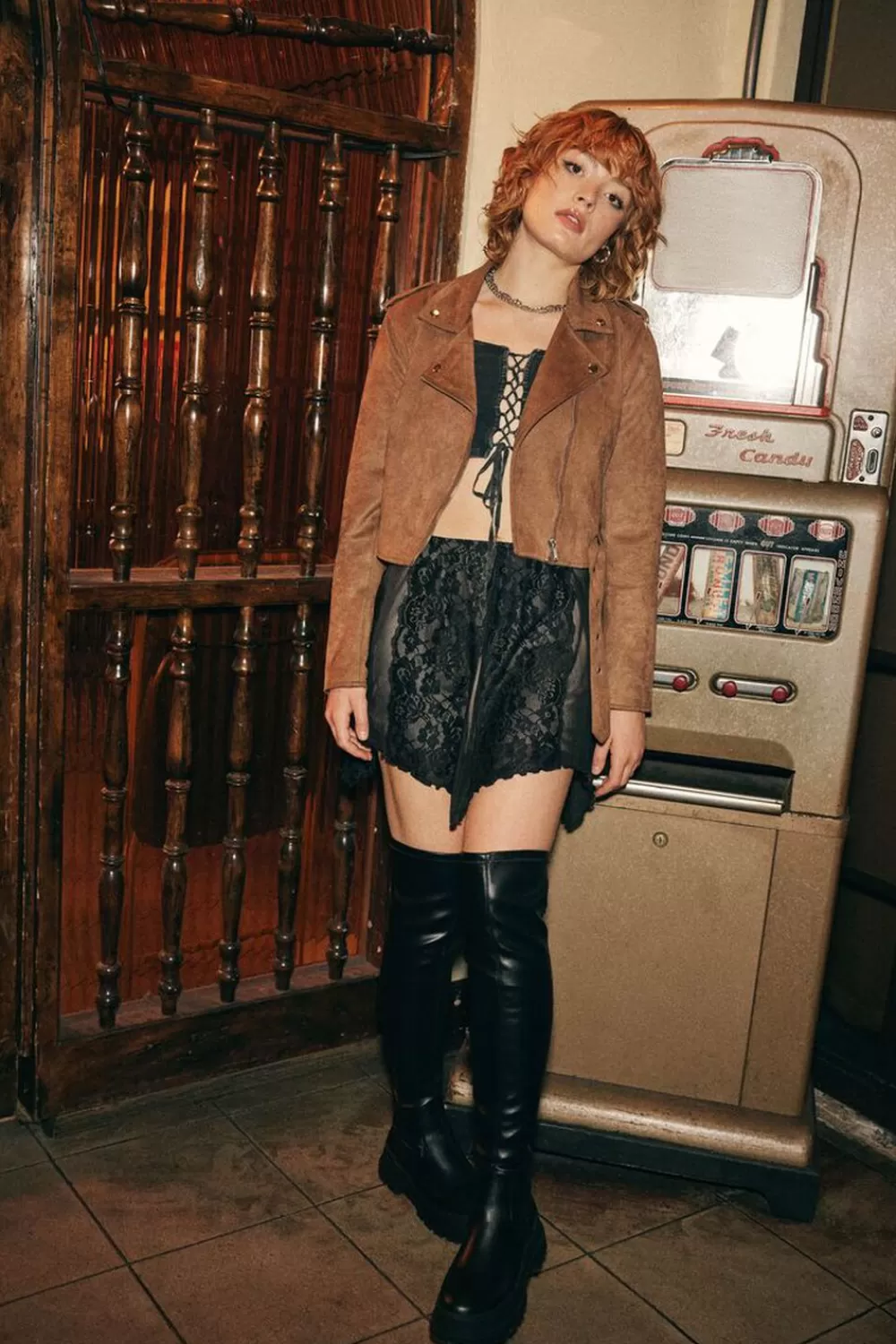 Boots + Booties>Forever 21 Faux Patent Leather Over-The-Knee Boots Black