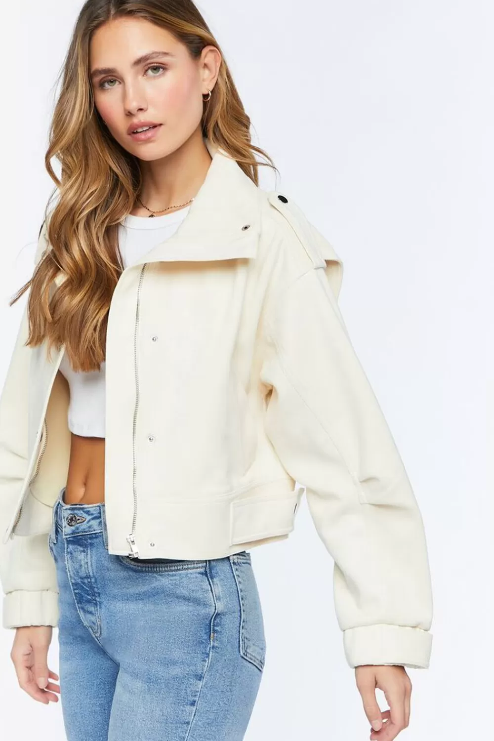 Jackets + Outerwear>Forever 21 Faux Suede Bomber Jacket Birch