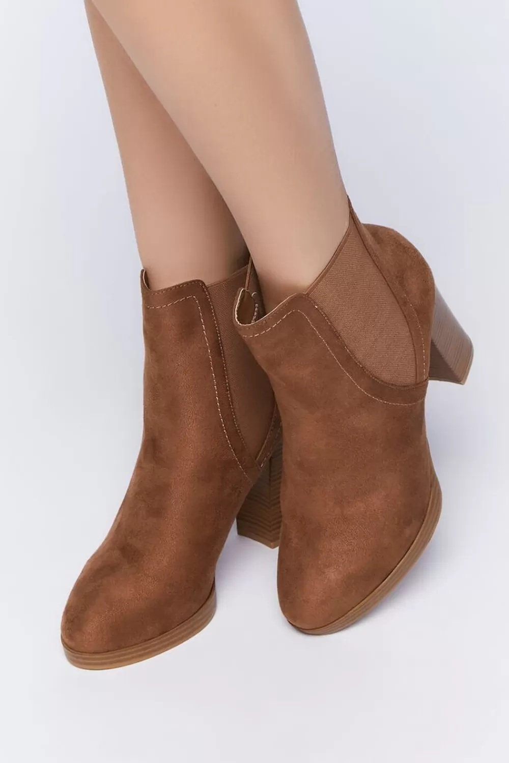 Boots + Booties>Forever 21 Faux Suede Chelsea Booties Camel