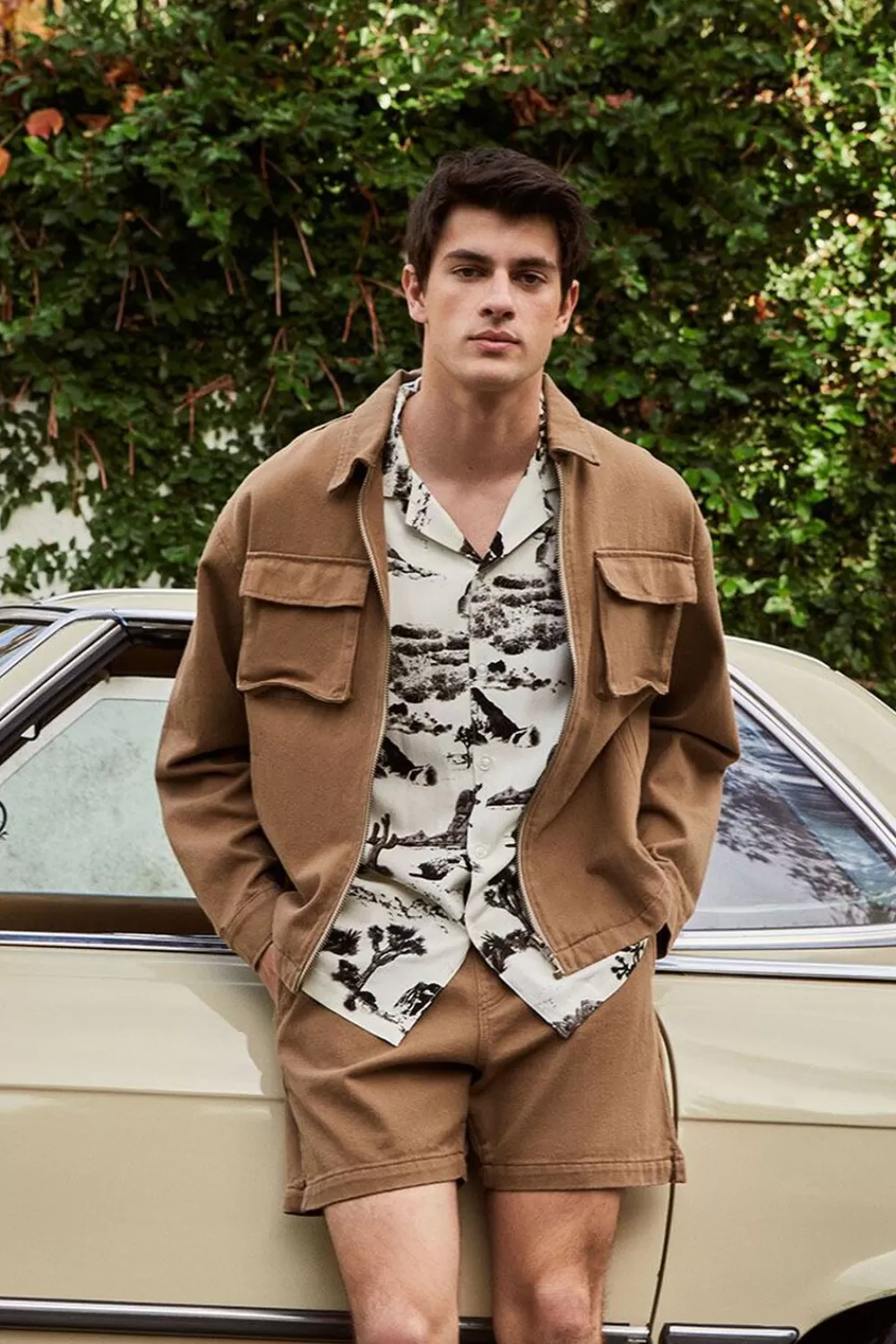 Jackets + Outerwear>Forever 21 Flap Pocket Bomber Jacket Taupe