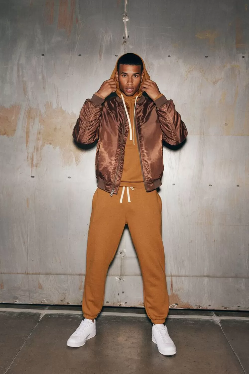 Matching Sets>Forever 21 Fleece Drawstring Joggers Tan