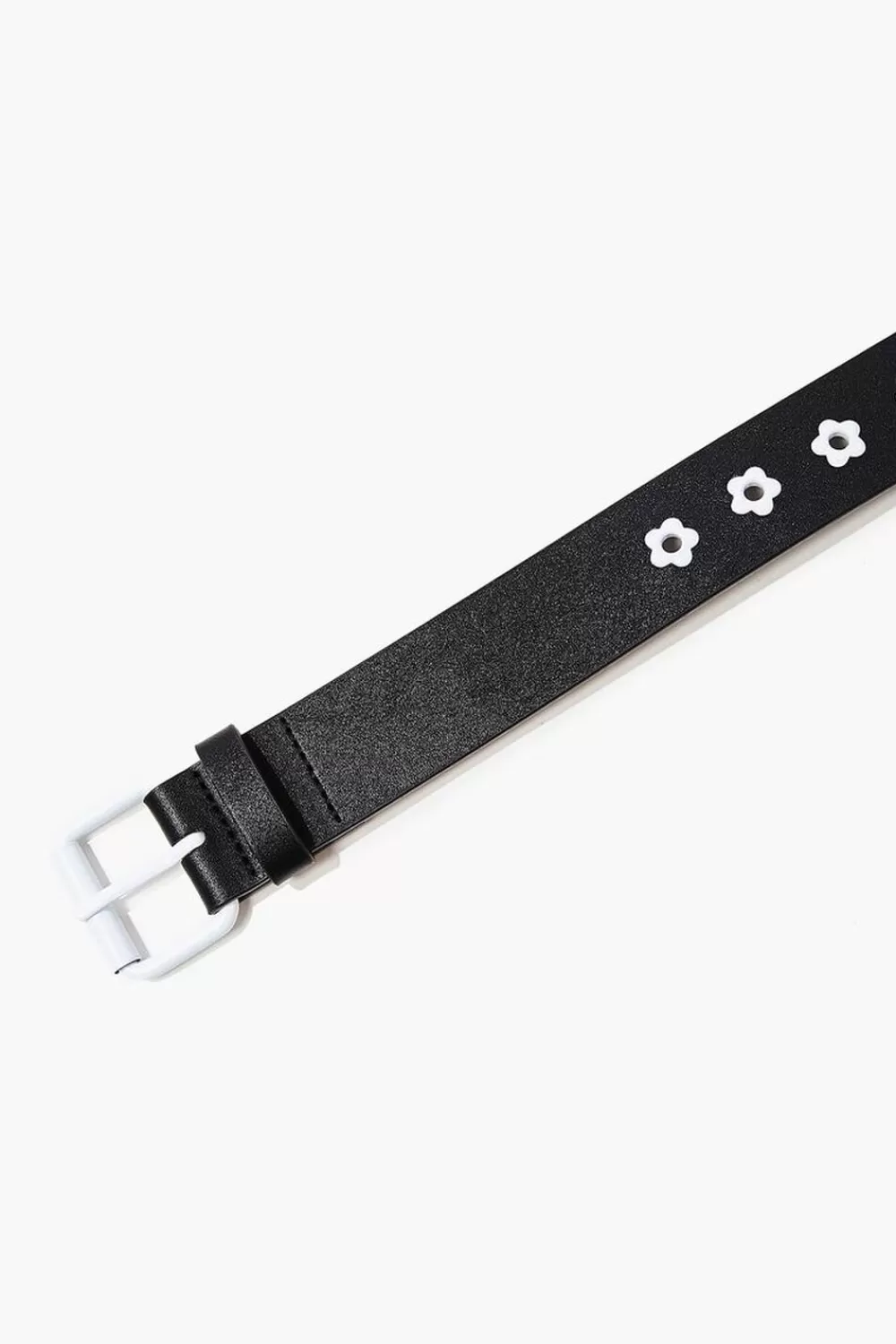 Belts>Forever 21 Floral Faux Leather Hip Belt Black/White
