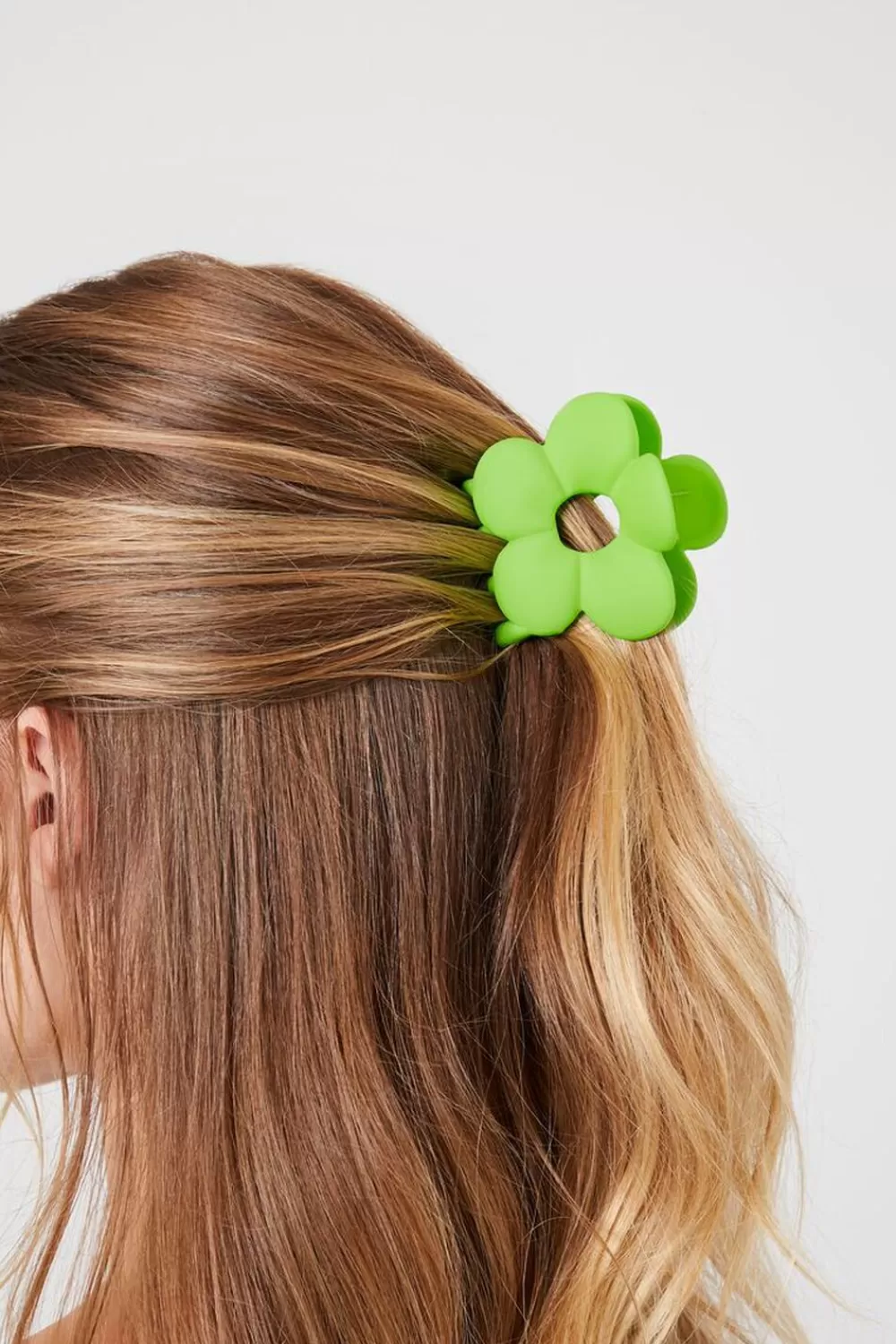 Hair Accessories>Forever 21 Floral Hair Claw Clip Green