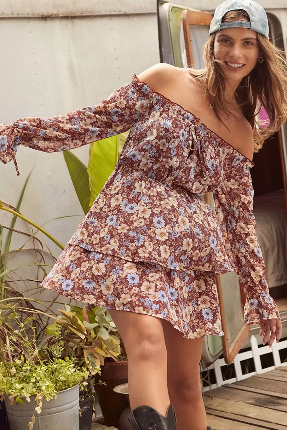 Forever 21 Floral Off-The-Shoulder Mini Dress | Women Dresses