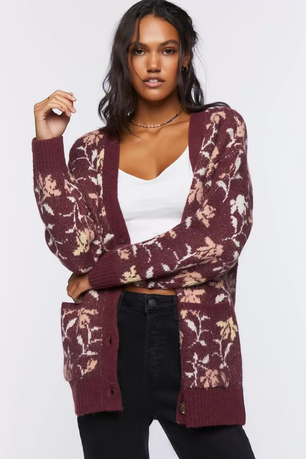 Forever 21 Floral Print Cardigan Sweater | Women Tops