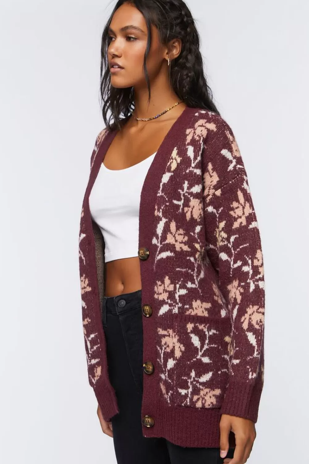 Forever 21 Floral Print Cardigan Sweater | Women Tops