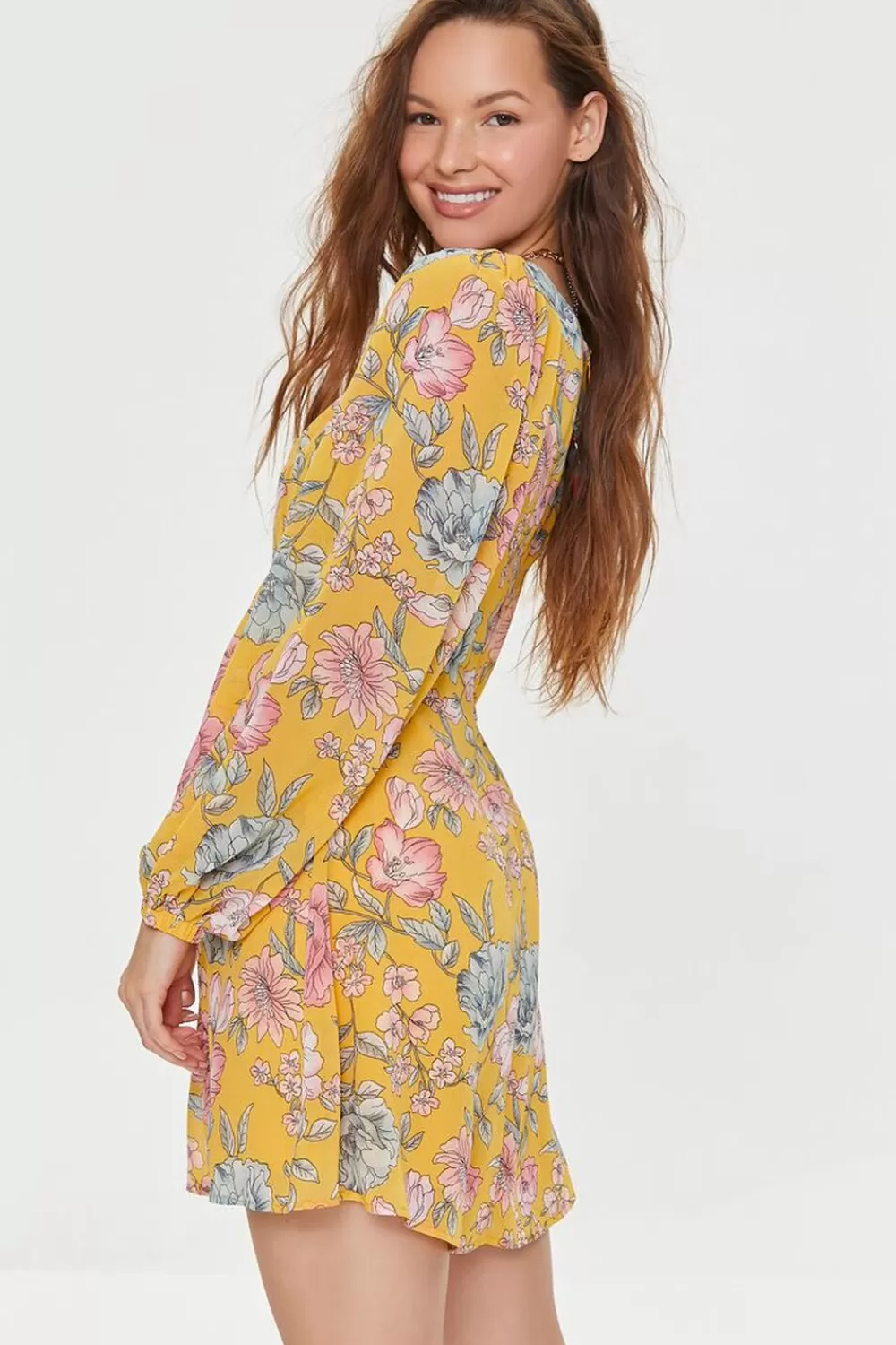 Forever 21 Floral Print Cutout Mini Dress | Women Dresses