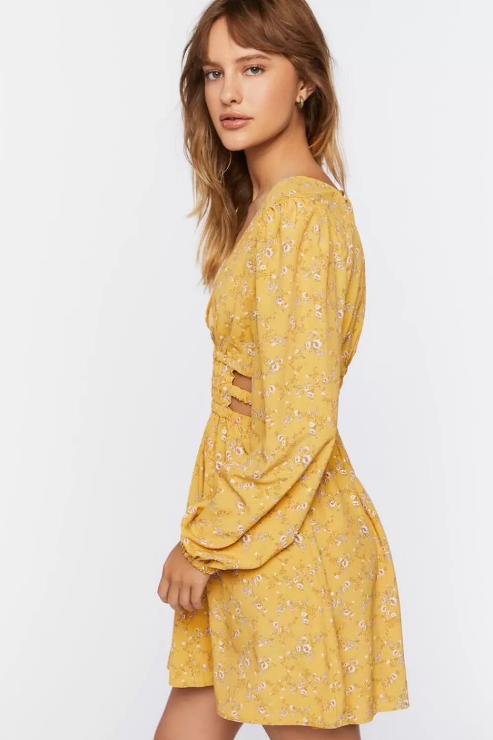 Forever 21 Floral Print Cutout Mini Dress | Women Dresses