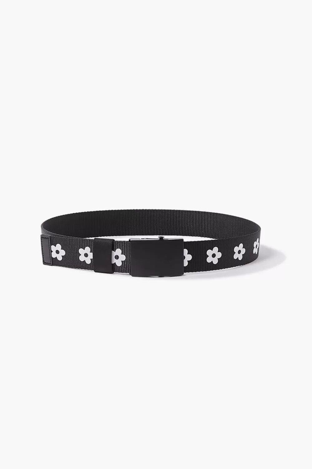 Belts>Forever 21 Floral Print Grosgrain Hip Belt Black/White
