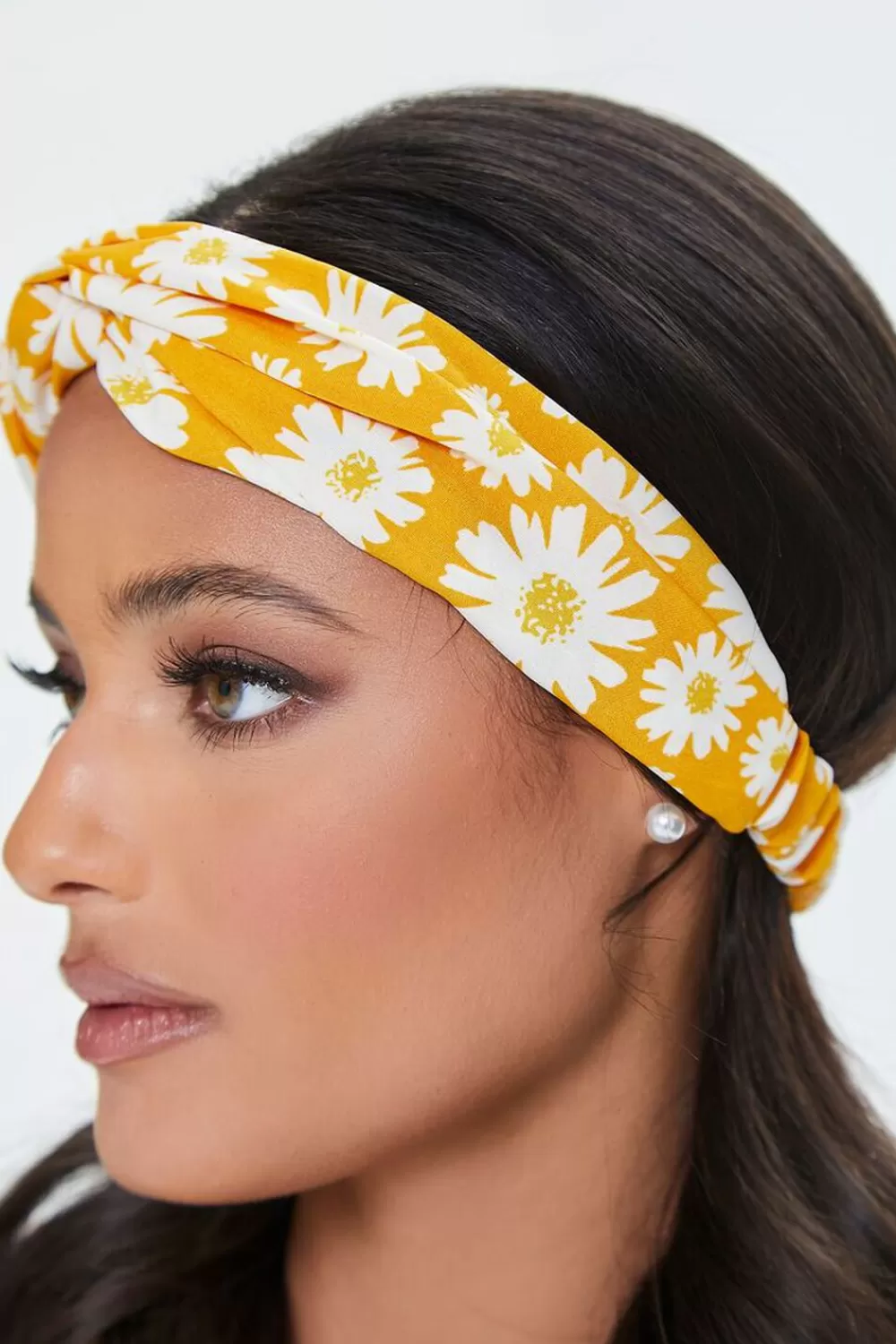 Hair Accessories>Forever 21 Floral Print Twisted Headwrap Yellow/Multi