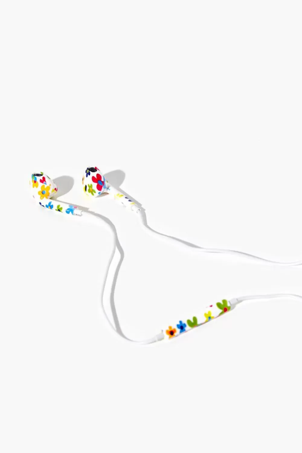 Electronics + Accessories>Forever 21 Floral Print Wired Earphones Pink/Multi