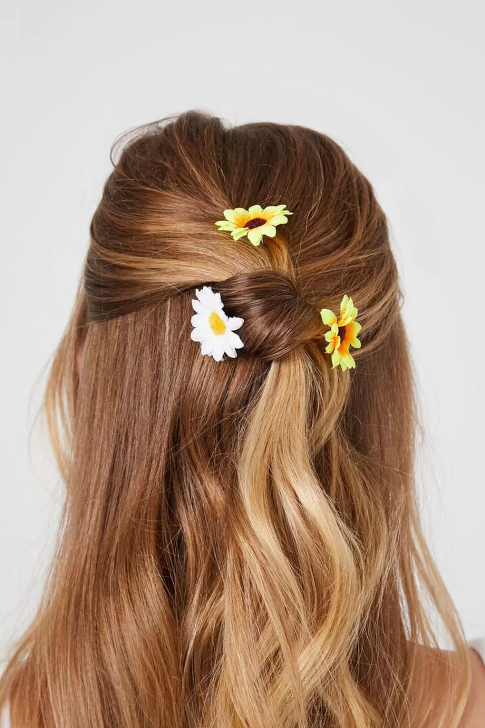 Hair Accessories>Forever 21 Flower Hair Comb Clip Set Yellow/Multi