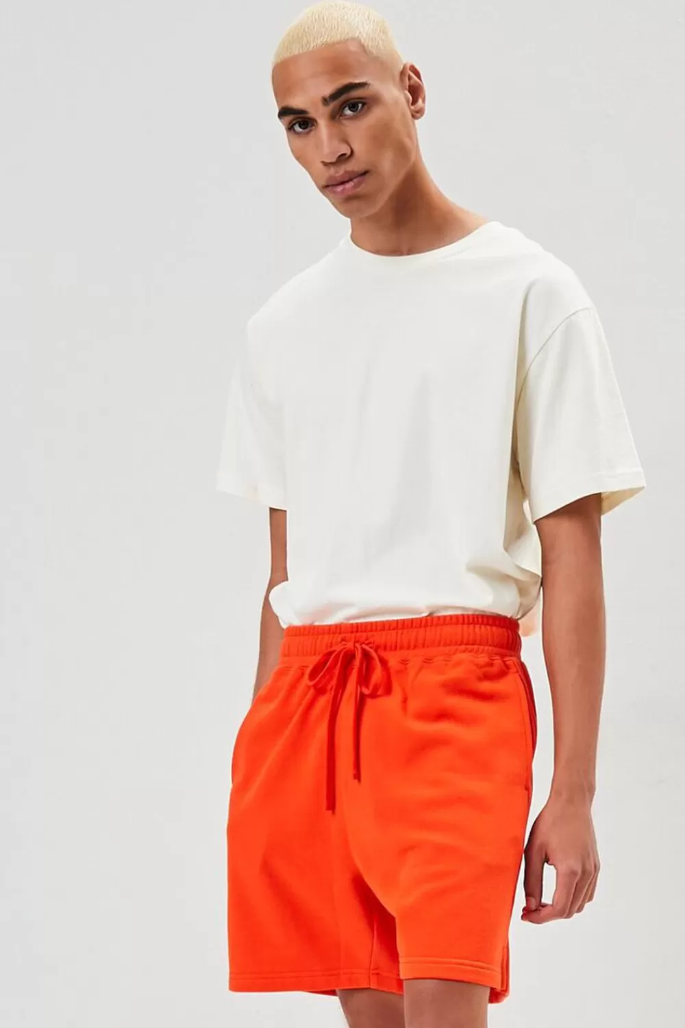 Bottoms>Forever 21 French Terry Drawstring Shorts Red