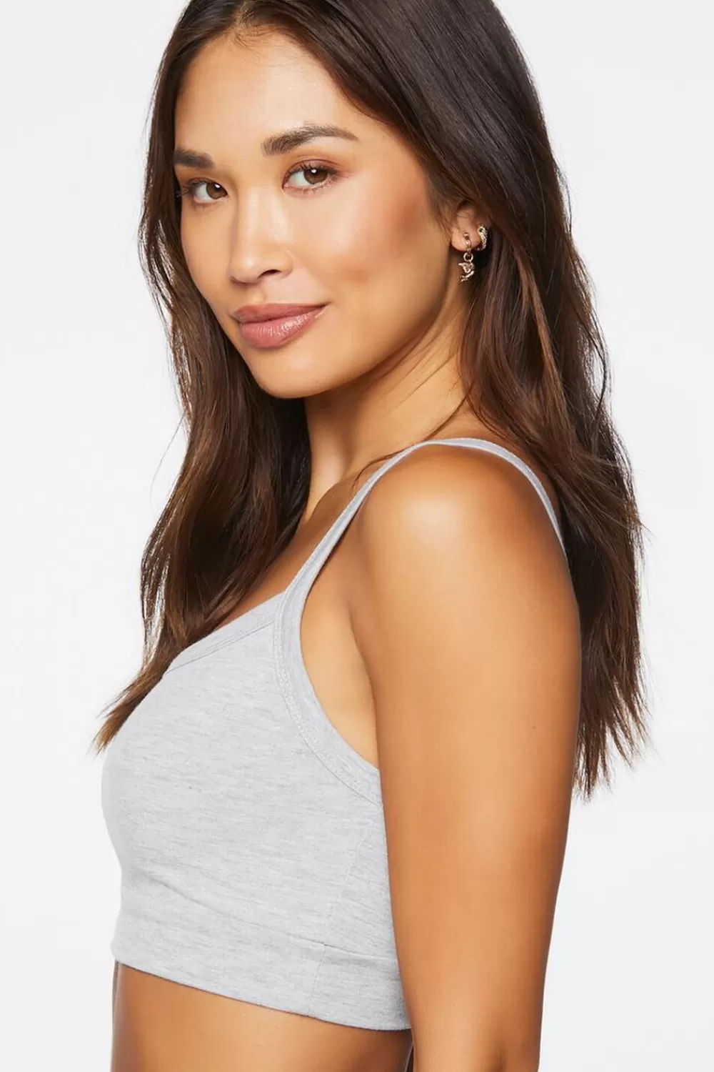 Loungewear>Forever 21 French Terry Lounge Cropped Cami Heather Grey