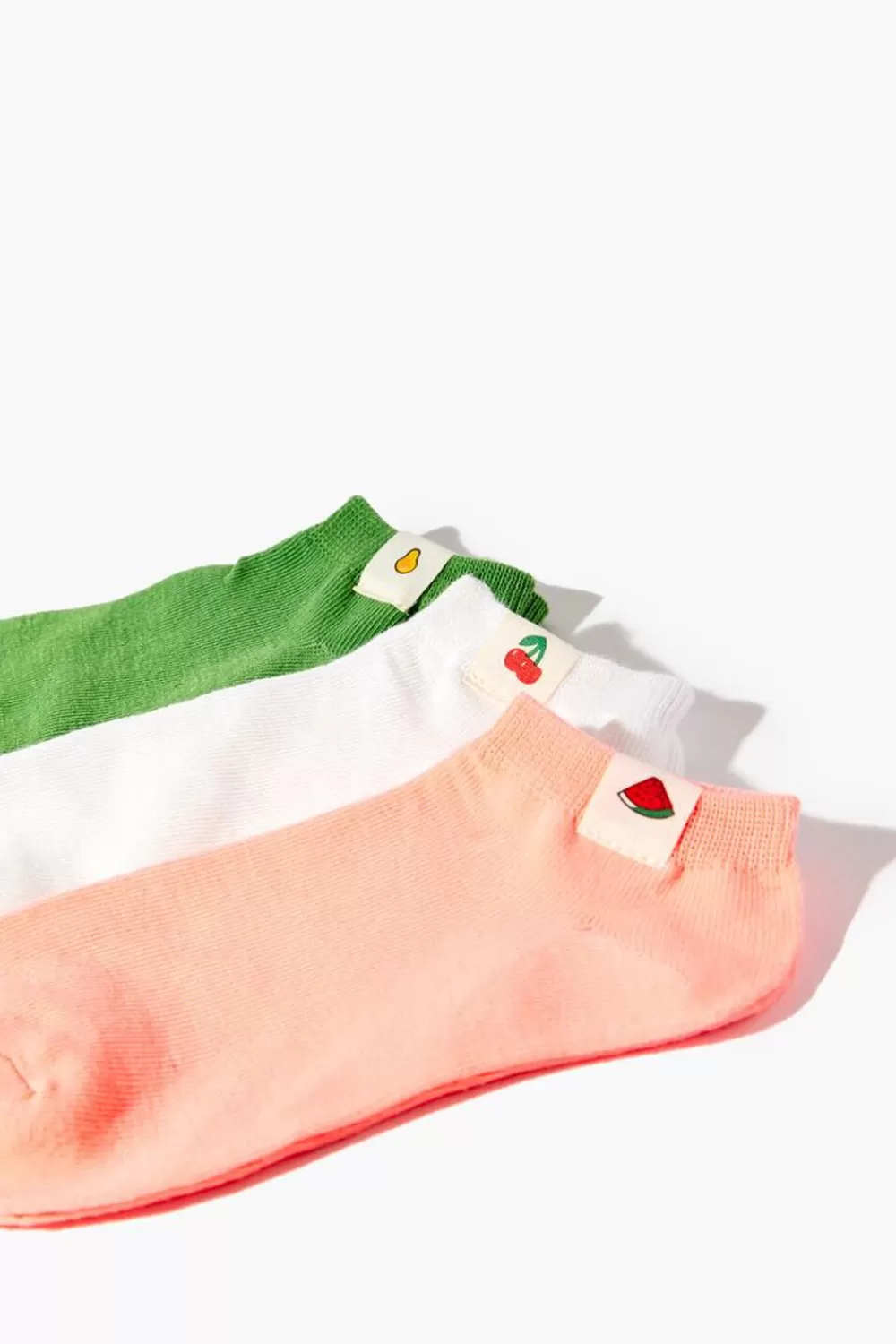 Socks + Tights>Forever 21 Fruit Patch Ankle Socks Set - 3 Pack White/Multi