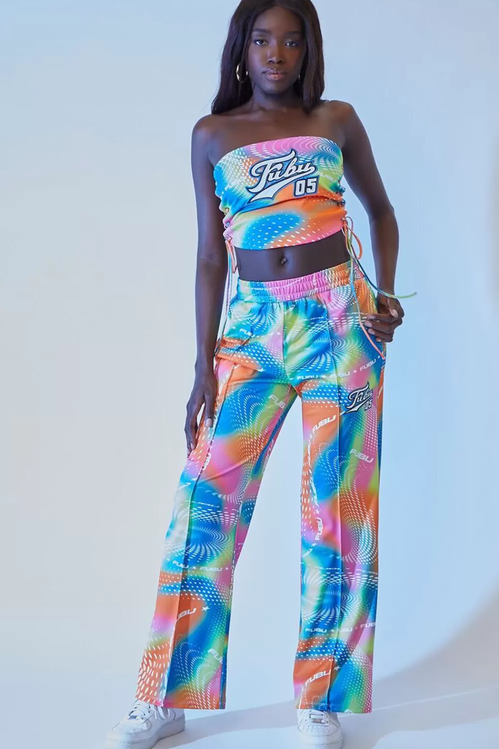 Bottoms>Forever 21 Fubu Abstract Print Pants Orange/Multi