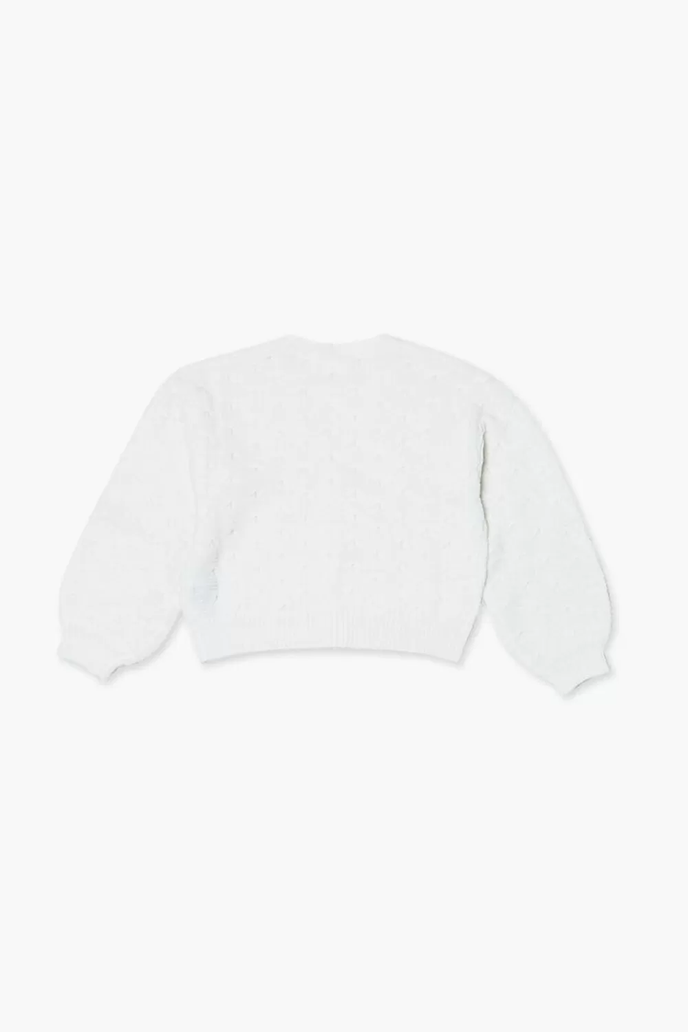 Sweaters + Cardigans>Forever 21 Girls Balloon-Sleeve Cardigan Sweater (Kids) Cream