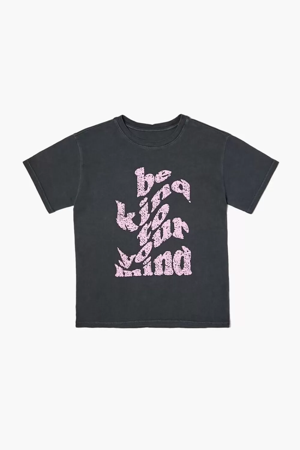 Tops>Forever 21 Girls Be Kind Graphic Tee (Kids) Charcoal/Multi